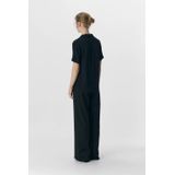 OBJECT Blouse Zwart met Knoopsluiting en Reverskraag