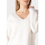 Gebreide Pullover - V-hals - Lange Mouwen - Regular Fit - Grijs - 52% LENZING™ ECOVERO™