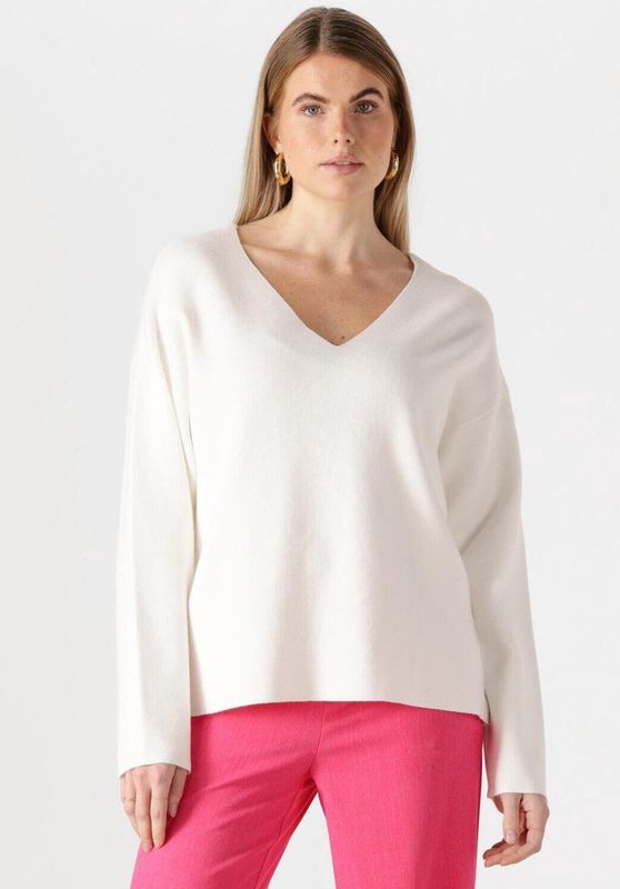 Gebreide Pullover - V-hals - Lange Mouwen - Regular Fit - Grijs - 52% LENZING™ ECOVERO™