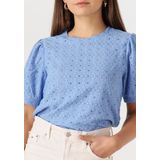 Object - Objlaila Re - Top - Blauw - Katoen