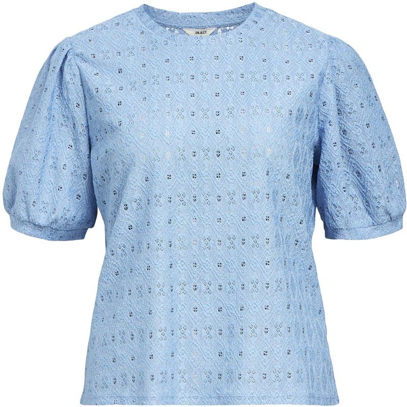 Object - Objlaila Re - Top - Blauw - Katoen