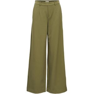 OBJECT wide leg pantalon olijfgroen