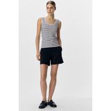 Object - Gestreepte Top - Zwart-Wit - Tencel Lyocell, Viscose, Elastaan