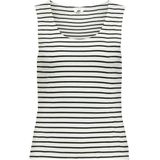 Object - Gestreepte Top - Zwart-Wit - Tencel Lyocell, Viscose, Elastaan