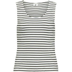 Object - Gestreepte Top - Zwart-Wit - Tencel Lyocell, Viscose, Elastaan