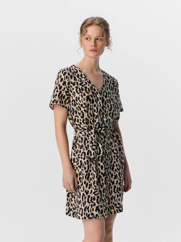 Objkarina Korte Jurk - Zwart - Normale Pasvorm - V-hals