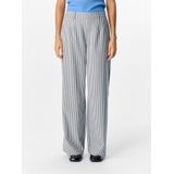 Object - Lisa Wide Leg Fit Broek - Zwart - Gerecycled Polyester - Elastische Tailleband