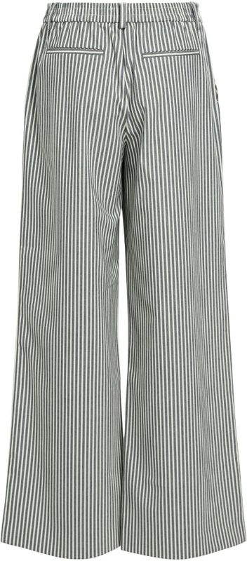 Object - Lisa Wide Leg Fit Broek - Zwart - Gerecycled Polyester - Elastische Tailleband