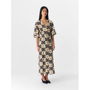 Object - Objella Re 2/4 Midi Dress - Jurk - Beige - Dames