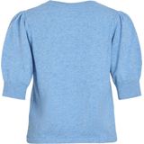 VILA - Viril - Tricot Top - Lichtblauw - Materiaal: Gebreid - 2/4 Mouwen