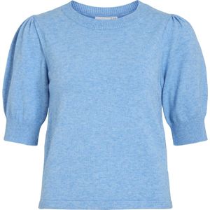 VILA - Viril - Tricot Top - Lichtblauw - Materiaal: Gebreid - 2/4 Mouwen