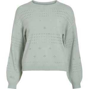 Vila - Gebreide Trui - Mint - 50% Viscose Livaeco, 28% Polyester, 22% Nylon
