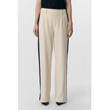 OBJECT - OBJLisa - Bandplooibroek - Crème/Zwart - Wide Leg - High Waist