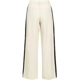 OBJECT - OBJLisa - Bandplooibroek - Crème/Zwart - Wide Leg - High Waist