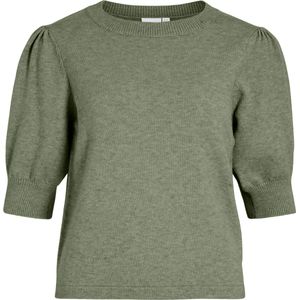 Vila Dames Viril 2/4 Sleeve O-Neck Knit Top Noos, oil green, S