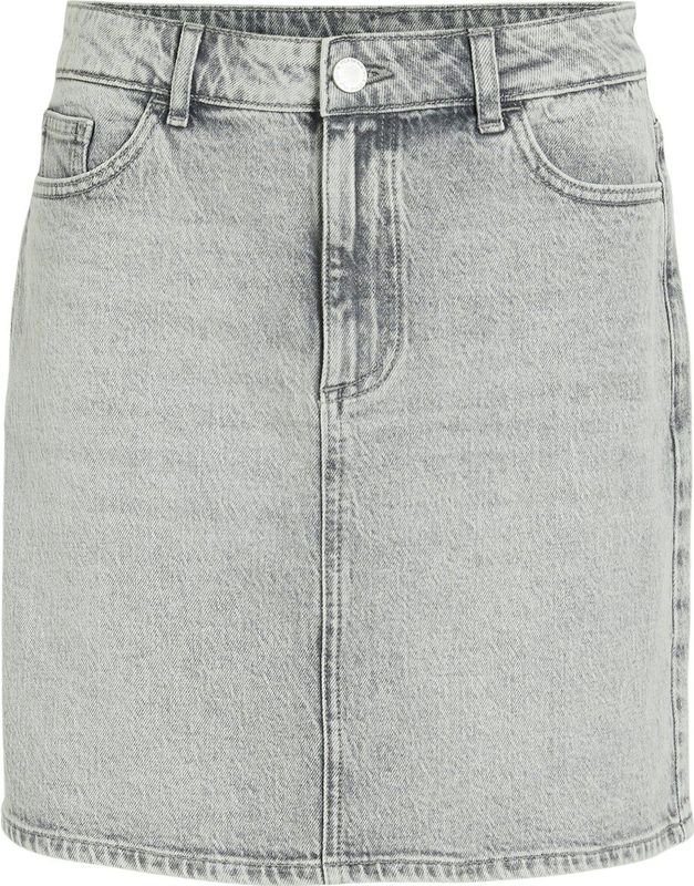 Vila - Kaja Jaf - Spijkerrok - Blauw - 79% Katoen, 20% Gerecycled Katoen