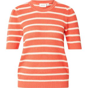 Vila T-shirt Vidalo O-neck Stripe Knit-noos 14106601 Dubarry/white Alys Dames Maat - XL