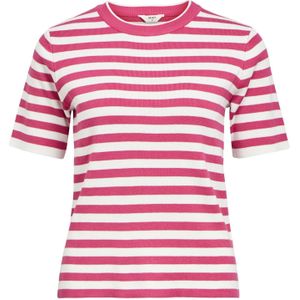 Object Objester S/S New Knit Pull Noos, Raspberry Sorbet, L Femme, Raspberry Sorbet, L