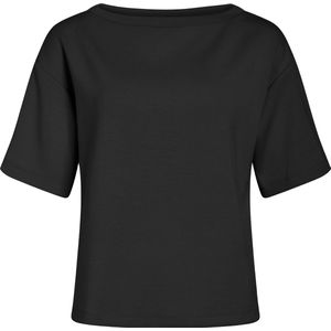 Vila Vrouwelijk bovendeel met korte mouwen, boothals, zwart beauty, M