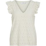 VILA - VIAmalina - Blouseshirt - Sand - Gerecycled Materiaal - V-hals