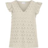 Vila - Casual T-shirt - Birch - Polyester Katoen Mix