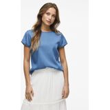 Vila - Bista - Blouse - Korte Mouwen - Denim Look