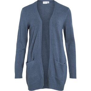 Gebreid Vest - Split Neck - Lange Mouwen - Viscose/Nylon/Polyester