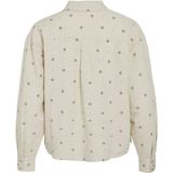 VILA - Blouse - Sand/Zwart - Klassieke Blouse - Lange Mouw