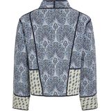 VILA - Jasje - Blauw - Ecru - Striksluiting - Opstaande Kraag