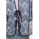 VILA - Jasje - Blauw - Ecru - Striksluiting - Opstaande Kraag