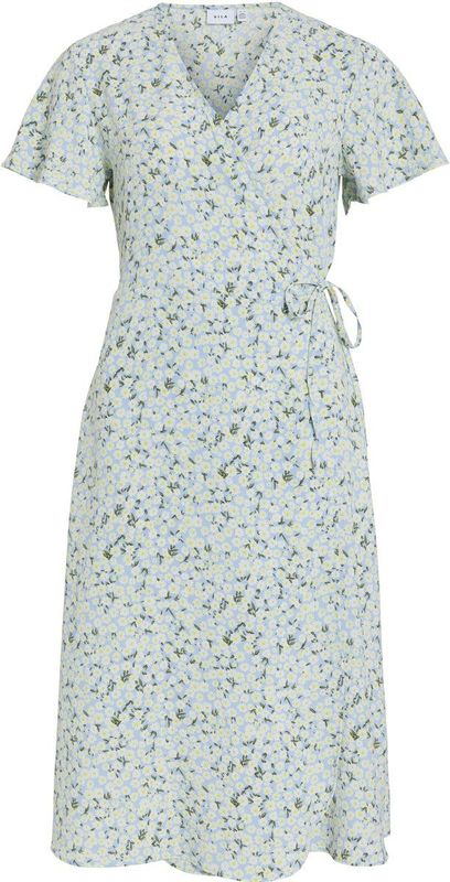 Vila - Lovie Wrap - Midi-jurk - Met Korte Mouwen