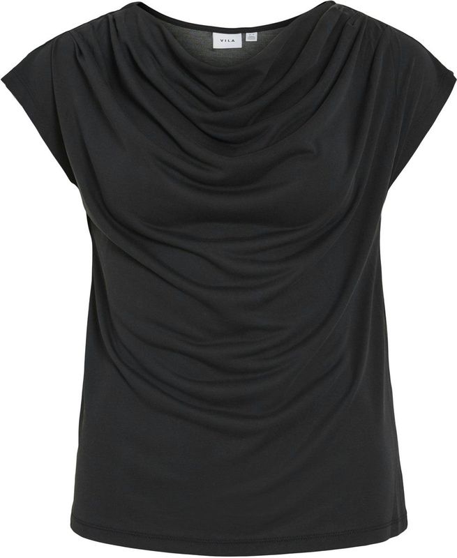 Vila - T-shirt - Zwart - 70% Modal 30% Polyester