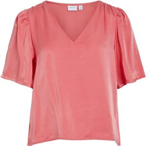 Vila - Visania V-neck - Top - Koraal