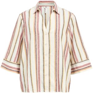 OBJECT Blouse 'OBJKAREN LO'  sand / lichtblauw / antraciet / kersrood