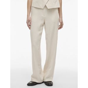 VILA straight regular waist broek ecru