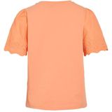 VILA T-shirt oranje broderie