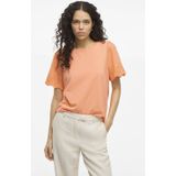 VILA T-shirt oranje broderie