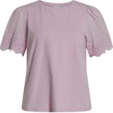 T-shirt - Effen - Jersey - Pofmouwen - Ronde Hals - Normale Pasvorm