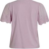 T-shirt - Effen - Jersey - Pofmouwen - Ronde Hals - Normale Pasvorm