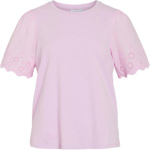 T-shirt - Effen - Jersey - Pofmouwen - Ronde Hals - Normale Pasvorm