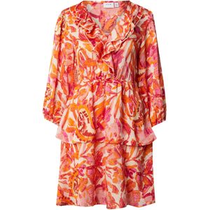 VILA Jurk 'VILISA'  donkeroranje / magenta / oudroze / pastelroze