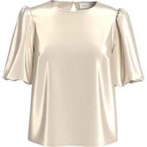 Vila T shirt Viellette Satin Puff Top Noos 14107986 Cement Dames