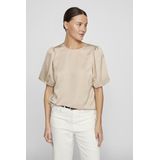 Vila T shirt Viellette Satin Puff Top Noos 14107986 Cement Dames