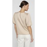 Vila T shirt Viellette Satin Puff Top Noos 14107986 Cement Dames