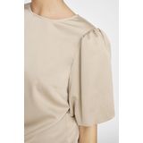 Vila T shirt Viellette Satin Puff Top Noos 14107986 Cement Dames