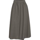 VILA - A-lijn Rok - Chocoladebruin - 7/8 Lengte - Losse Pasvorm