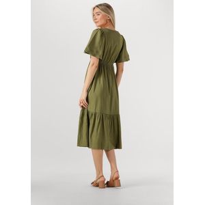 OBJECT - OBJCELINE 2/4 LO DRESS - Midi Jurk - Olijfkleurig - Luchtige Stof