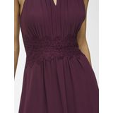 Jurk - Halternek - Mouwloos - Maxi-lengte - Kanten Detail - Gerecycled Polyester