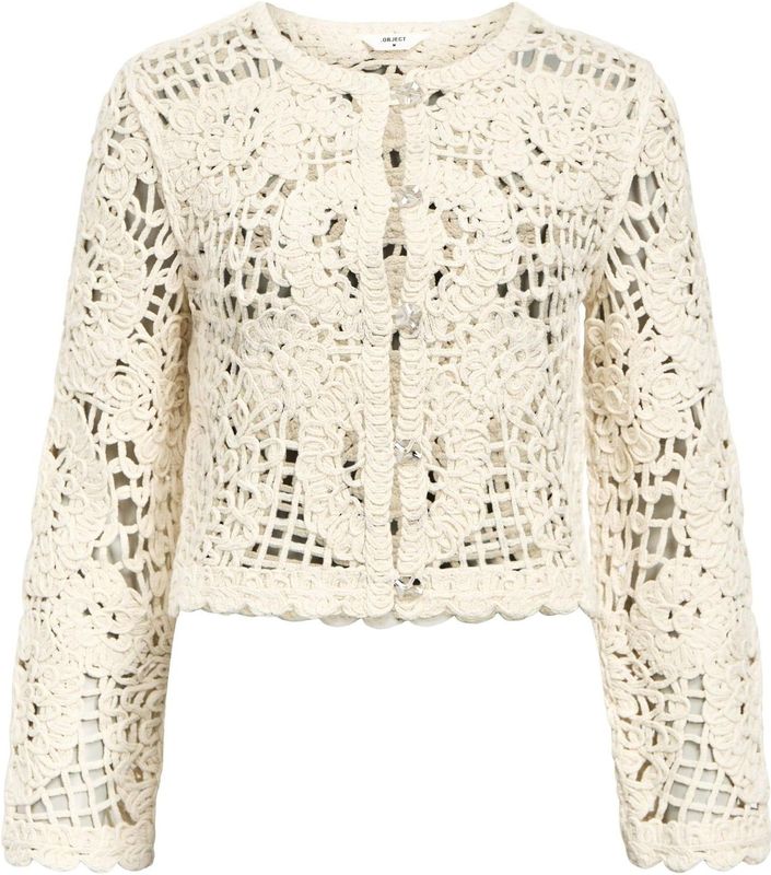 Object - Objlizza Knit - Cardigan - Wit Sand - Dames