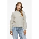 Vila - Vinikolina O-neck Knit Top - Gebreide Trui - Super Light Natural Melange